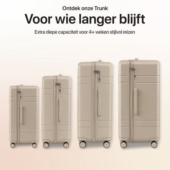 SKYCASES Classic Heritage - Grote Reiskoffer - TSA Slot - 76x52x30 cm - 100L - XL Rolkoffer - 360° geruisloze wielen - Lichtgewicht - Trolley - Beige
