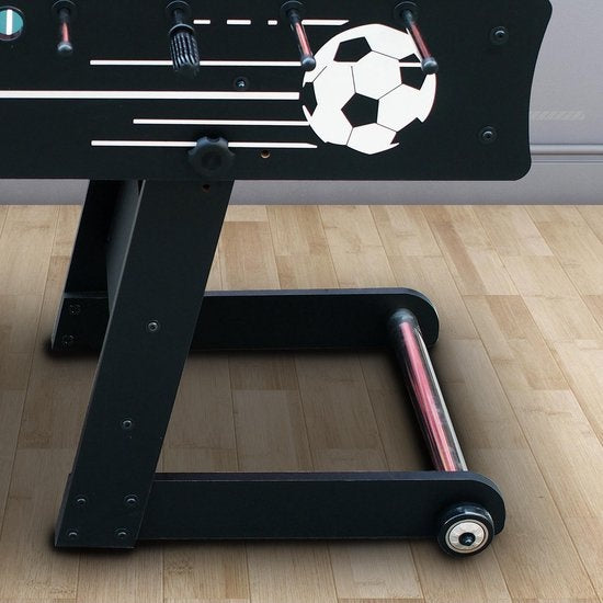 Cougar Scorpion Kick Voetbaltafel Opklapbaar in Zwart - Tafelvoetbal tafel incl. 2 ballen en scoreteller - Indoor voetbal tafel van 126x61x80cm