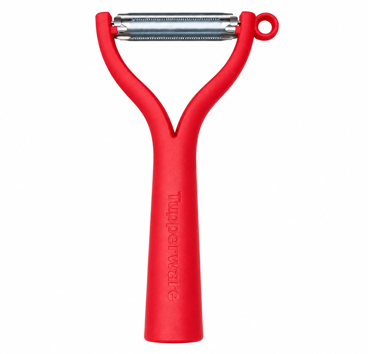 Tupperware Dunschiller 2-in-1 - Rood - Draaibaar Mes - Aardappeloogverwijderaar