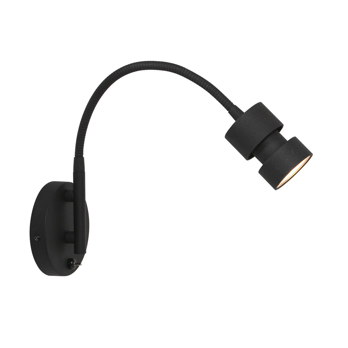 Wandlamp Natasja LED 3094ZW Zwart - Draaibaar en kantelbaar, inclusief GU10 lichtbron, gemaakt van kunststof en metaal - Steinhauer