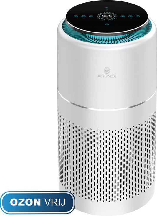 Aironex Luchtreiniger met HEPA filter - 40 m2 - Geschikt voor woonkamer, slaapkamer, kantoor, babykamer- Luchtkwaliteitsindicator - Werkt tegen huisstofmijt, hooikoorts, allergie, stof- Verwijdert 99,97%- Luchtreinigers - Air Purifier