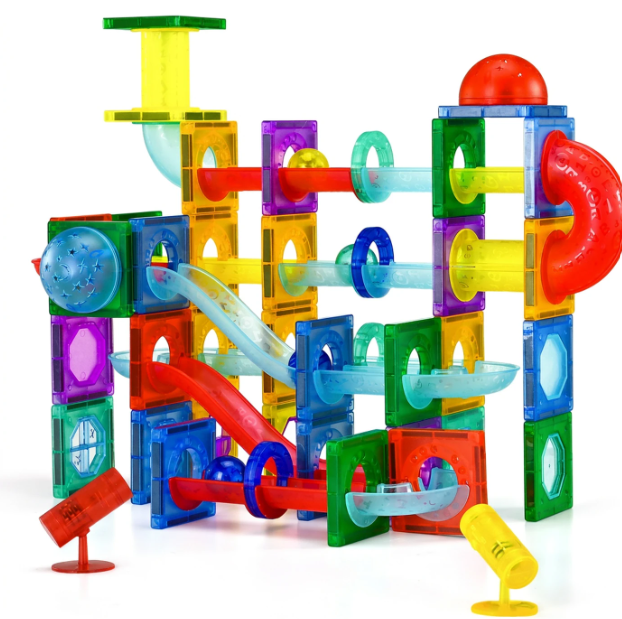 Tokky 3D Magnetische Bouwblokken 110 Stuks - Transparant - LED, Knikkerbaan, STEM, vanaf 5 Jaar