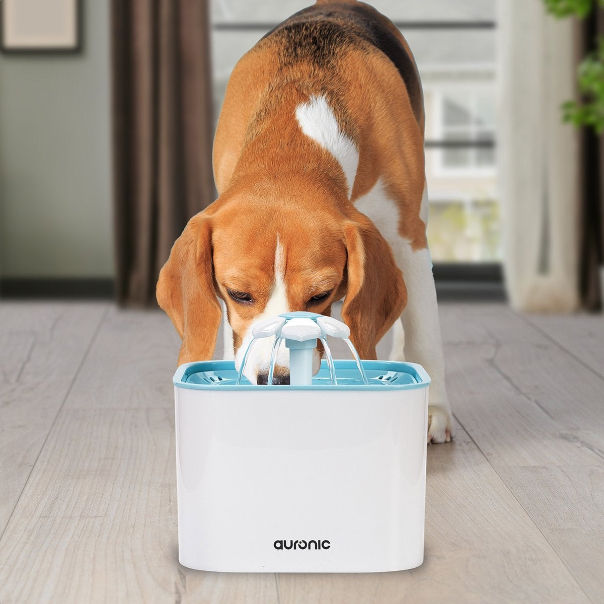 Auronic Drinkfontein voor Katten en Honden - 2L - Incl. 4 Filters - Wit