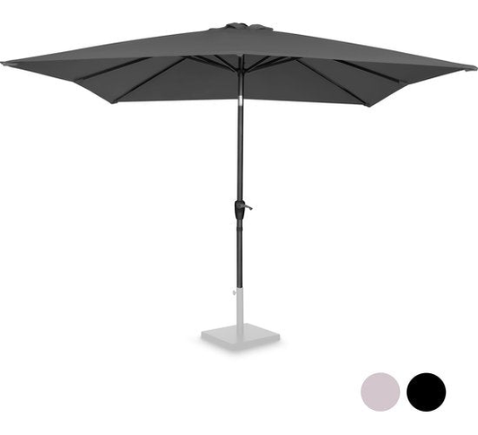 VONROC Premium Stokparasol Rosolina 280x280cm - Incl. beschermhoes – Vierkante parasol - Kantelbaar – UV werend doek – Grijs