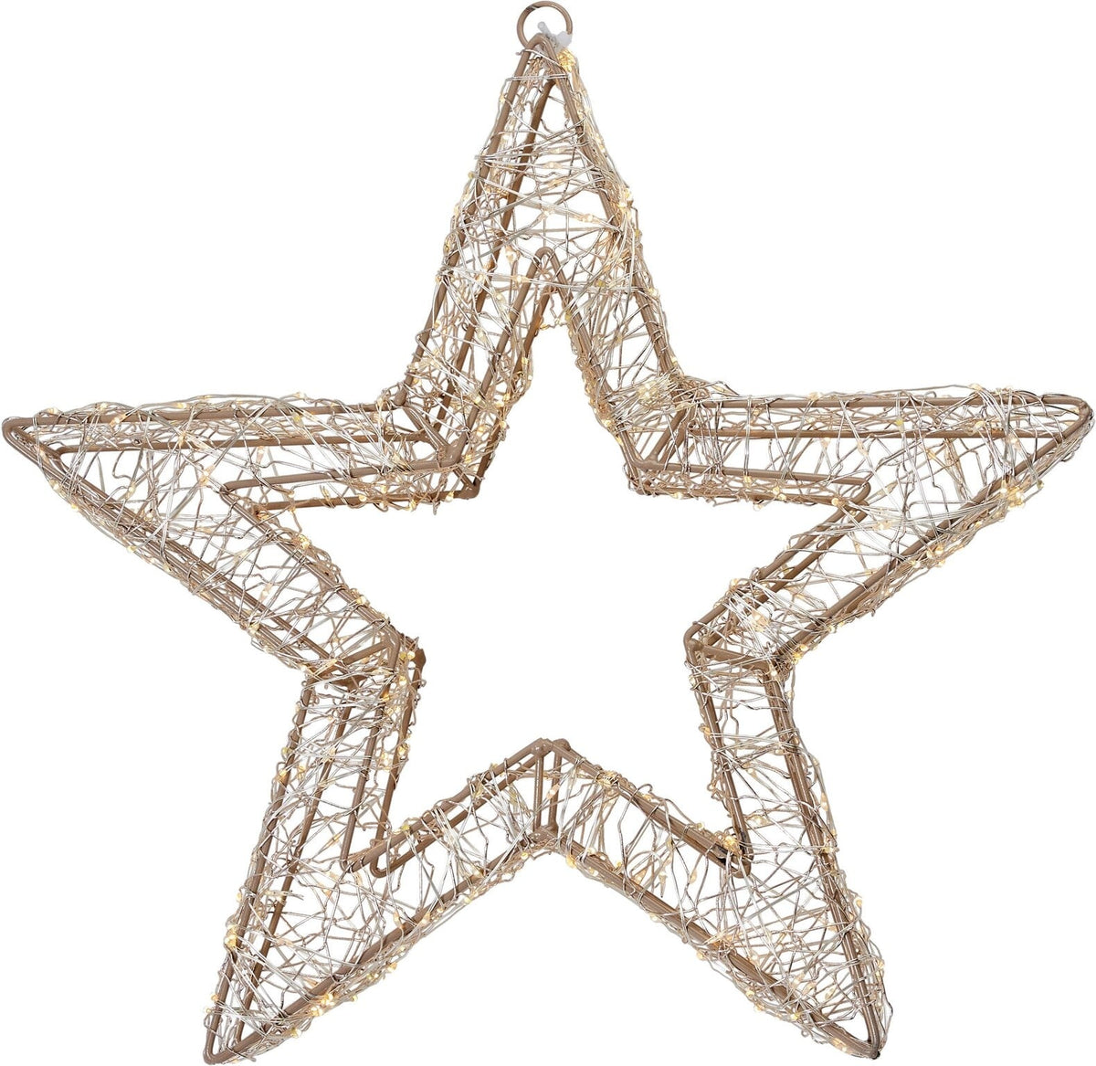 Home Styling Luxe LED Lichtster & Kerstster Met 500 Warm Witte Lampjes 38 cm – Taupe