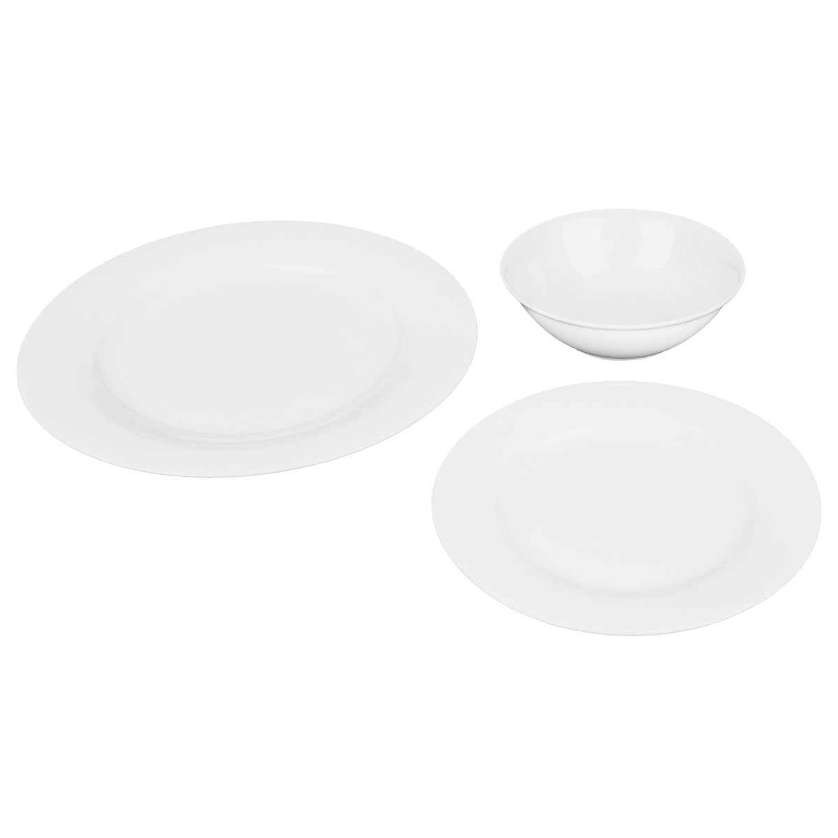 Ronde diner set Elegante witte keramische borden en kommen