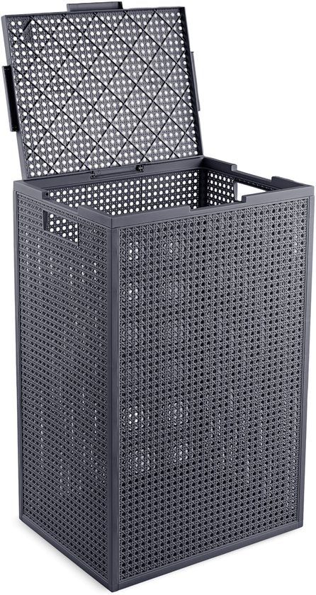 Curver Kaya Wasmand met deksel - 60L - 38x29x58,5 cm - Antraciet
