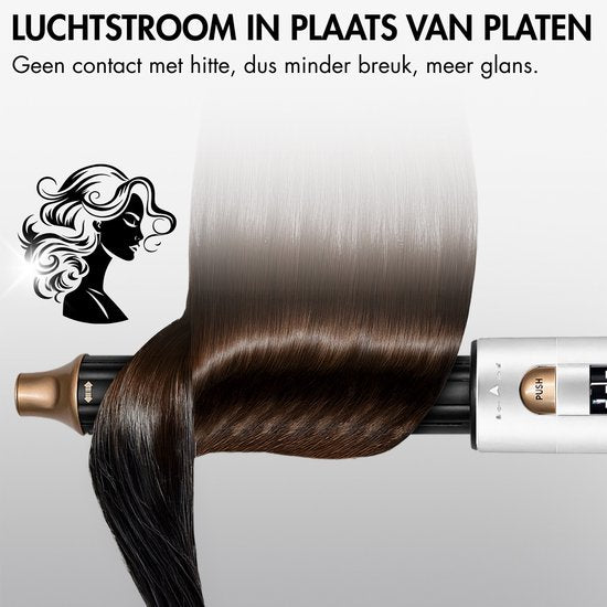 Sansbeauté® 8-in-1 Airstyler met Diffuser - Multistyler - Fohnborstel Kort Haar - Föhnborstel - Haarstyler - Haardroger - Warmteborstel - Krulborstel - Krultang - Stijlborstel - Roterende Kabel