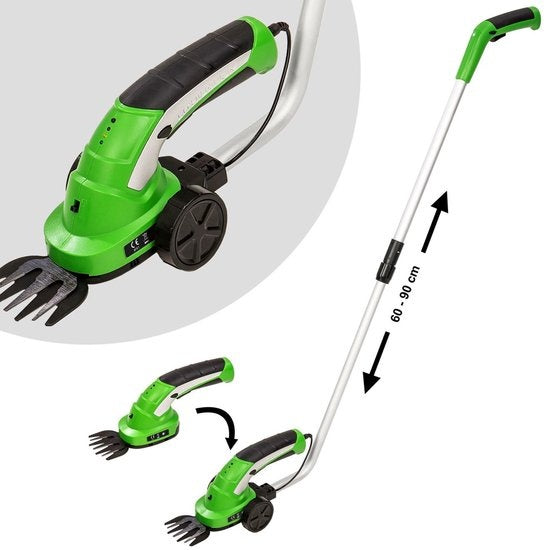 TecTake heggeschaar - incl. telescoopsteel en 2 opzetstukken - 401542