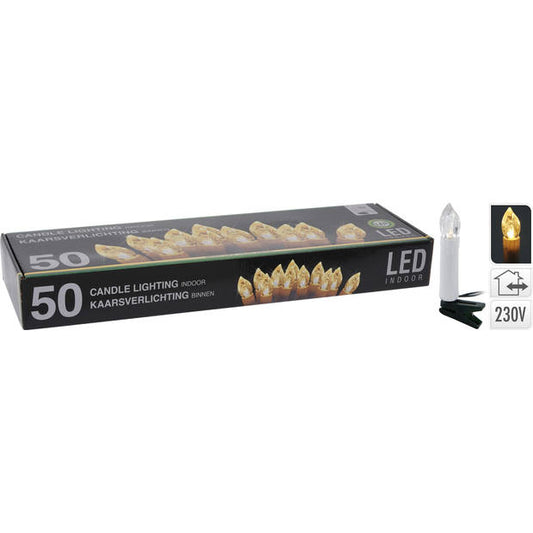 Home Styling - Kaarsverlichting - 50 LED Lampjes - 12.2 Meter Lengte - Kerstverlichting - Warm Wit - Crème