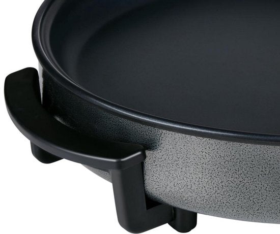 alpina Hapjespan - Partypan met Deksel en Thermostaat - Antiaanbaklaag voor Bakken en Warmhouden - 1500W Elektrisch Hapjespan met Glazen Deksel - Cooltouch Handvatten - Ø40cm