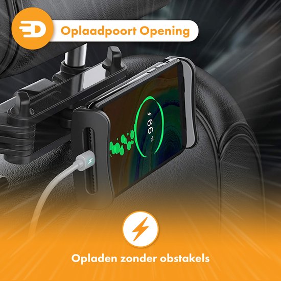 Tablet Houder Auto - Hoofdsteun - 360 Graden Draaibaar - Geschikt voor Tablet, Telefoon en meer
