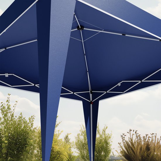 LifeGoods Partytent - Paviljoen - Easy Up - Opvouwbaar - Waterdicht - Met Draagtas - 300 x 300 cm – Blauw