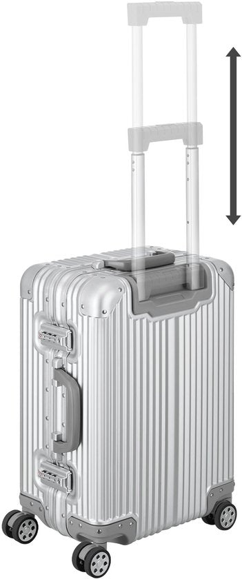 tectake® Aluminium Handbagage Koffer - 36 Liter - Dubbel TSA Cijferslot 3 Cijferig - 53 cm - Carry on Trolley - Reiskoffer met Wielen
