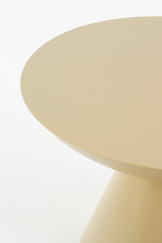 Mica Decorations Celise - Bijzettafel met Ruim Tafelblad voor Binnen - Salontafel Stevig en Stabiel Ontwerp - Nachtkastje Formaat Geschikt voor Woonkamer - H44 x Ø59 cm - Beige