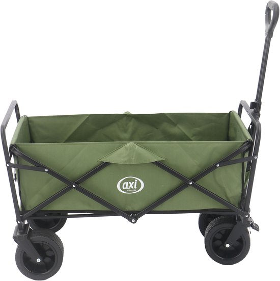 AXI AB131 Opvouwbare Bolderwagen – Groen – Met Trekstang, Remmen en Hoes – 100 kg Draagvermogen – Eenvoudig mee te nemen - Metaal