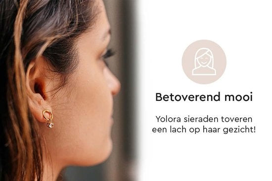 Yolora Dames Oorbellen met Kalpa Camaka Kristallen - Goudkleurig - 18K Geelgoud Verguld - Vrouwen Oorhangers Goud - Oorknoppen - Sieraden - Luxe Giftbox - Geschenkdoos - Cadeau doos - Exclusieve Geschenkverpakking - Mooie Cadeauverpakking
