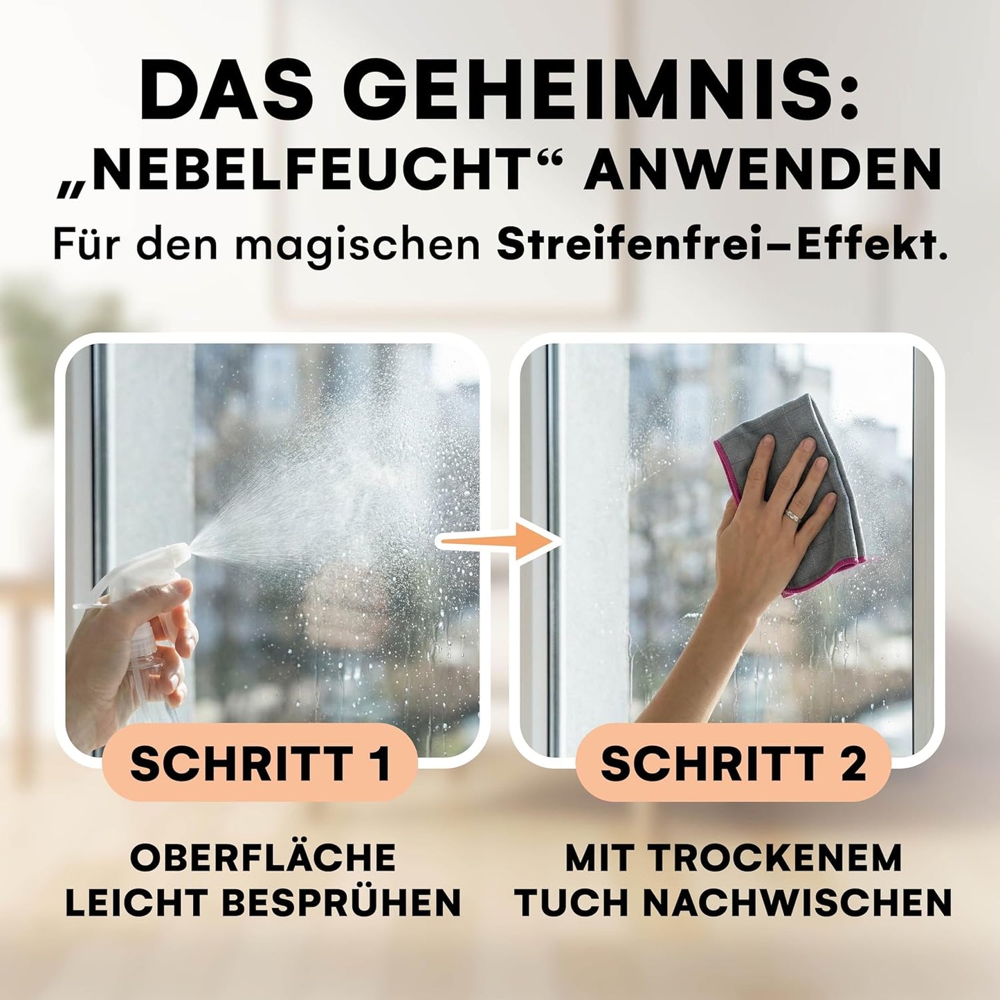 Lavandola® 6x Carbon Microvezeldoek voor Ramen 30 x 30 cm – 450 GSM – Streeploos & Extra Absorberend – Glas, Spiegel & Auto