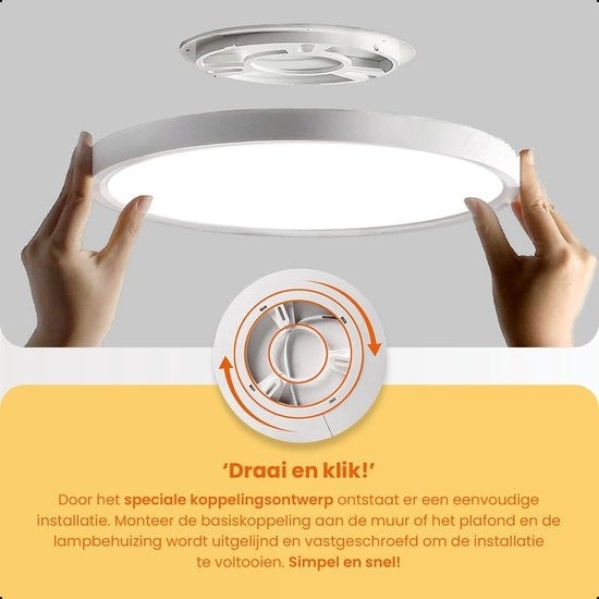 Goliving Plafondlamp – Plafonniere – Led – Extra Dun – Warm Wit Licht – Slaapkamer – Badkamer – Woonkamer – Ø 23cm – Wit
