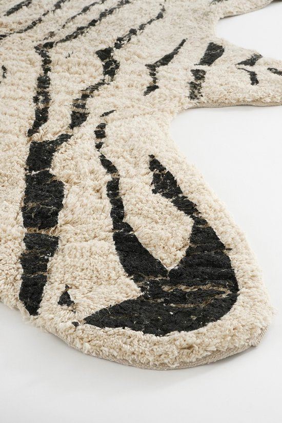 In The Mood - Vloerkleed Kinderkamer - Vloerkleed Jungle - Zebra - 180 x 120 cm - Zwart/Wit