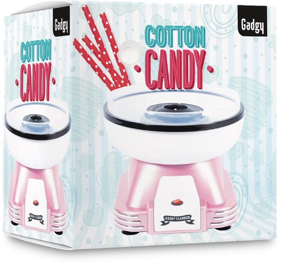 Gadgy Suikerspinmachine Retro Roze, met 10 Stokjes en Maatlepel - Suikerspinmakers - Snoep - Kinderfeestje - Suikerspin Suiker - Cotton Candy