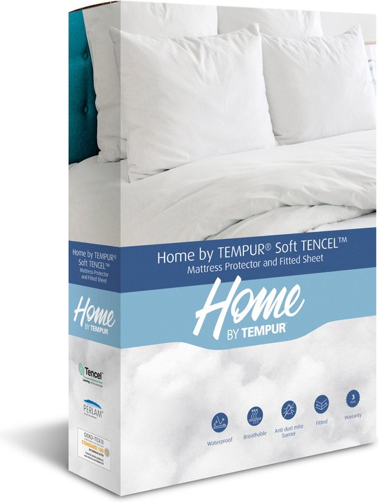Home by TEMPUR® matrasbeschermer Wit 140 x 210 x 25 cm – waterdicht – verkoelend – anti huisstofmijt – cooling TENCEL