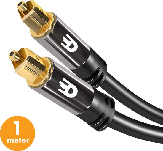 Drivv. Premium Toslink Optische Kabel - Optische Audiokabel - Soundbar - Male to Male - 1 meter - Zwart
