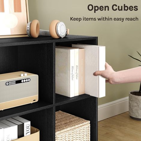WOLTU Boekenkast Zwart - 59,6 x 29 x 59,8 cm - 4 Vakken - Melamine