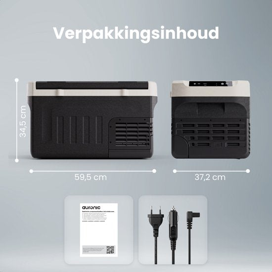 Auronic Elektrische Koelbox - Compressor - 21L - 12V en 240 volt - Camping Koelkast - Frigobox Auto - Zwart