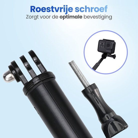 Garpex® Universele Selfiestick XL - Uitschuifbaar tot 95cm - Selfiestick - Geschikt voor diverse Actioncamera's - Selfiesticks - Waterproof - Groen