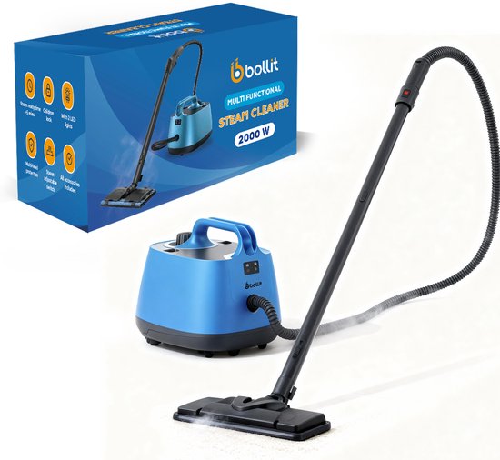 BOLLIT 17 in 1 Stoomreiniger 2000W - Tapijtreiniger - Vlekkenreiniger - Handstomer - Stoomreinigers - Reinigingsmachine - Stoommop - Vloerreiniger- Handstoomreiniger - Stoomdweil - Vloer, Badkamer, en Tapijt Reinigen