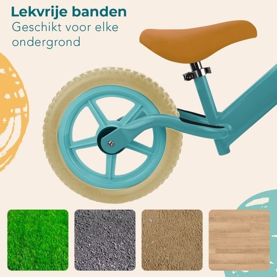 LifeGoods KiddyCruiser Loopfiets - 2 jaar - Jongens en Meisjes - Balance Bike - Mintgroen