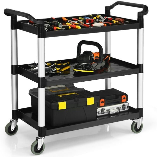 Coast Serveerwagen - 3-Laags - Trolley - Max. 150 kg - Zwart