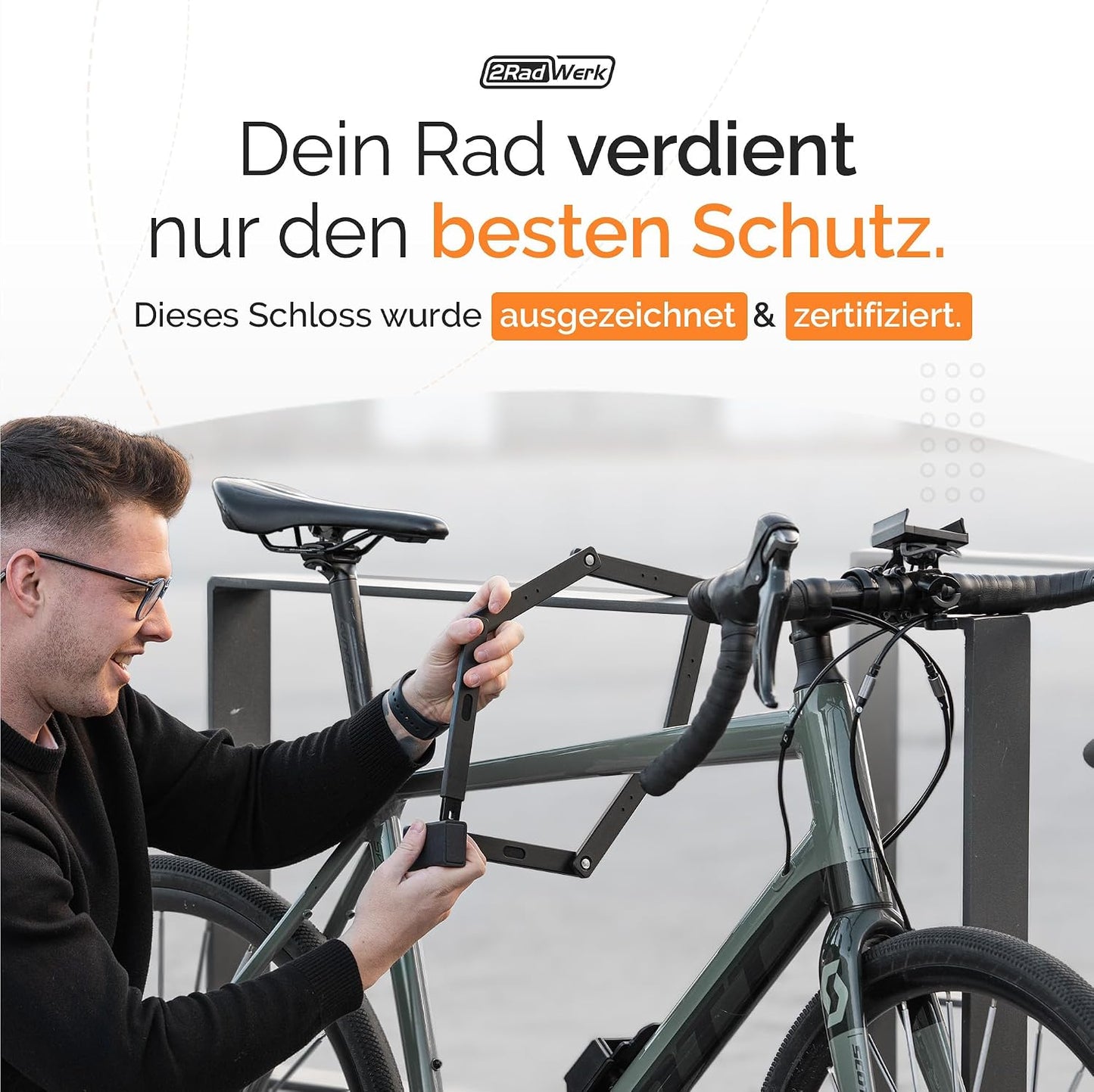 2Radwerk Fietsslot Secure Fold ART-Gecertificeerd Vouwslot - Hoge Veiligheid E-bike & Fiets - 100 cm - Zwart