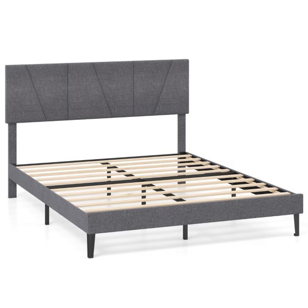 Coast Gestoffeerd Bedframe – 160 x 200 cm – Verstelbaar Hoofdbord – Donkergrijs