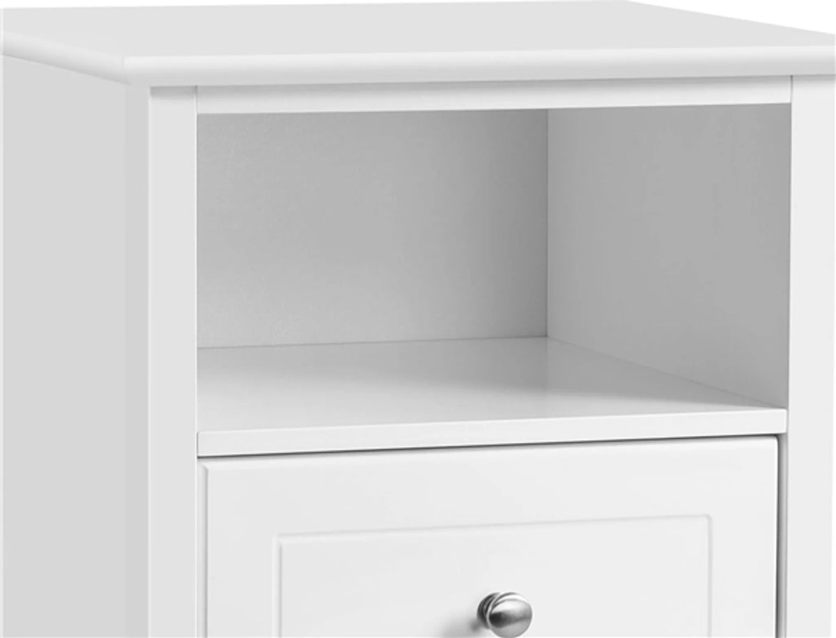 Yaheetech Nachtkastje Met 2 Lades – 40 x 35 x 60 cm – Voorzien Van Open Opbergvak En Minimalistisch Design En Soepele Geleiders – Voor Slaapkamer En Woonkamer – Wit E1 MDF