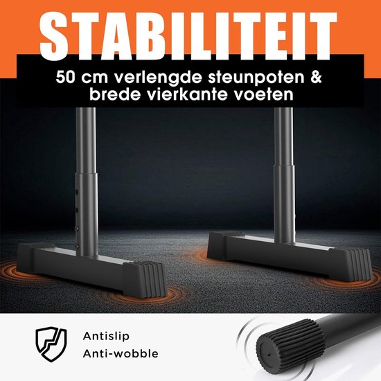 DH FitLife Dip Bars | Dip Stang & Verstelbaar Dip-Station 80-90 cm | Parallettes voor Calisthenics en Krachttraining | Stabiel en Veilig | Indoor en Outdoor Fitnessapparatuur