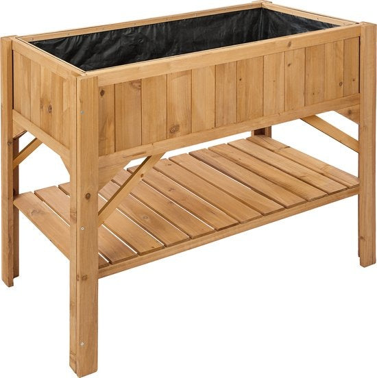 tectake® - Hoge plantenbak met legplank - Kweekbak - Stekjesbak - 119x53x90cm - 403232