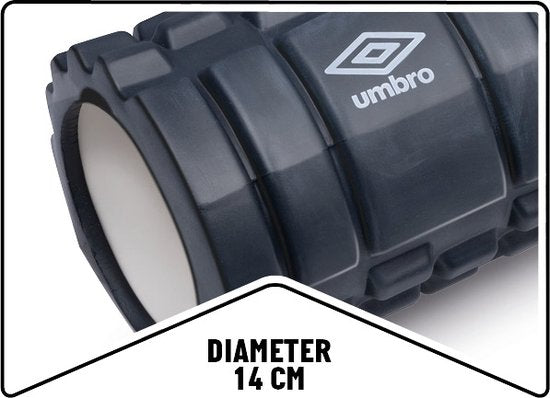 Umbro Foam Roller - Massage Roller - Sport en Fitness - Verlicht de Spieren - Zwart - 14 x 33 Centimeter