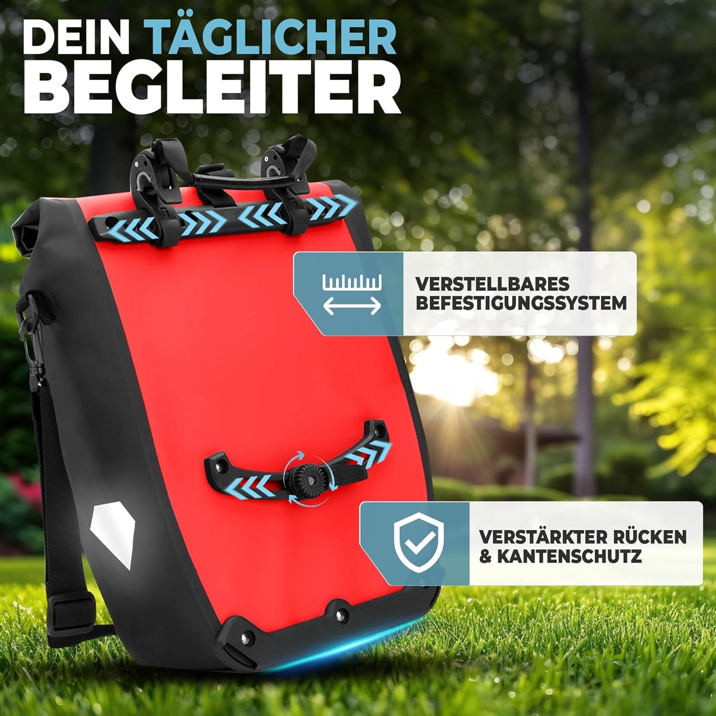 Radgeist Fietstas voor Bagagedrager - Waterdicht - Set van 2 - Rood