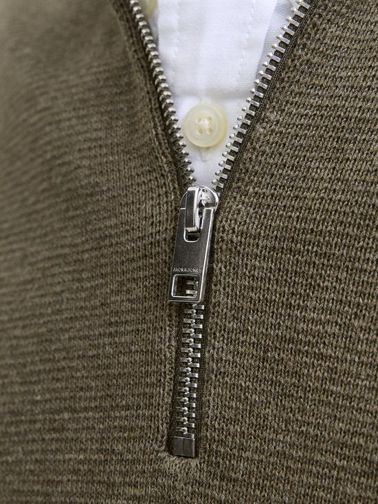 Jack & Jones Premium Gebreide Kwartrits Trui met Hoge Kraag - Ruime Fit - Maat XL