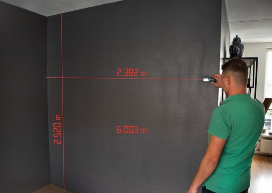 VONROC Laser afstandsmeter – 40 meter bereik –  Aanpasbare meetreferentie