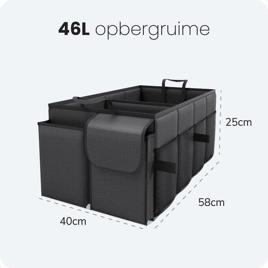 Auto kofferbak Opberg box - Organizer - Accessoires - Voor in de Auto - Organizer Auto - Tas - Achterbank - Zwart - Luft