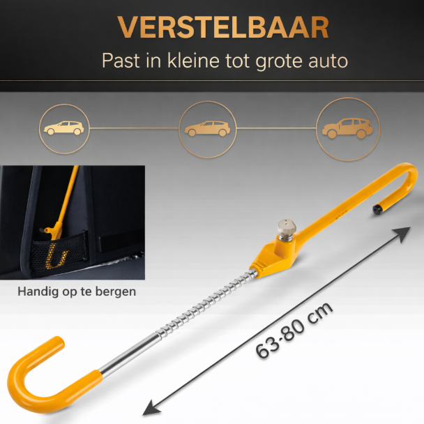 universele stuurklem voor diefstalbeveiliging van de auto, diefstalbeveiliging door stuurslot & stuurblokkering, startvergrendeling, geel