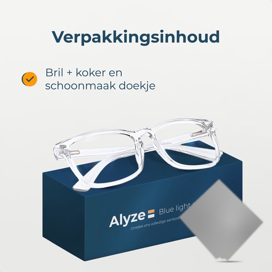 Alyze Blauw Licht Bril - Computer beeldscherm - Zonder sterkte met filter - Blue light glasses