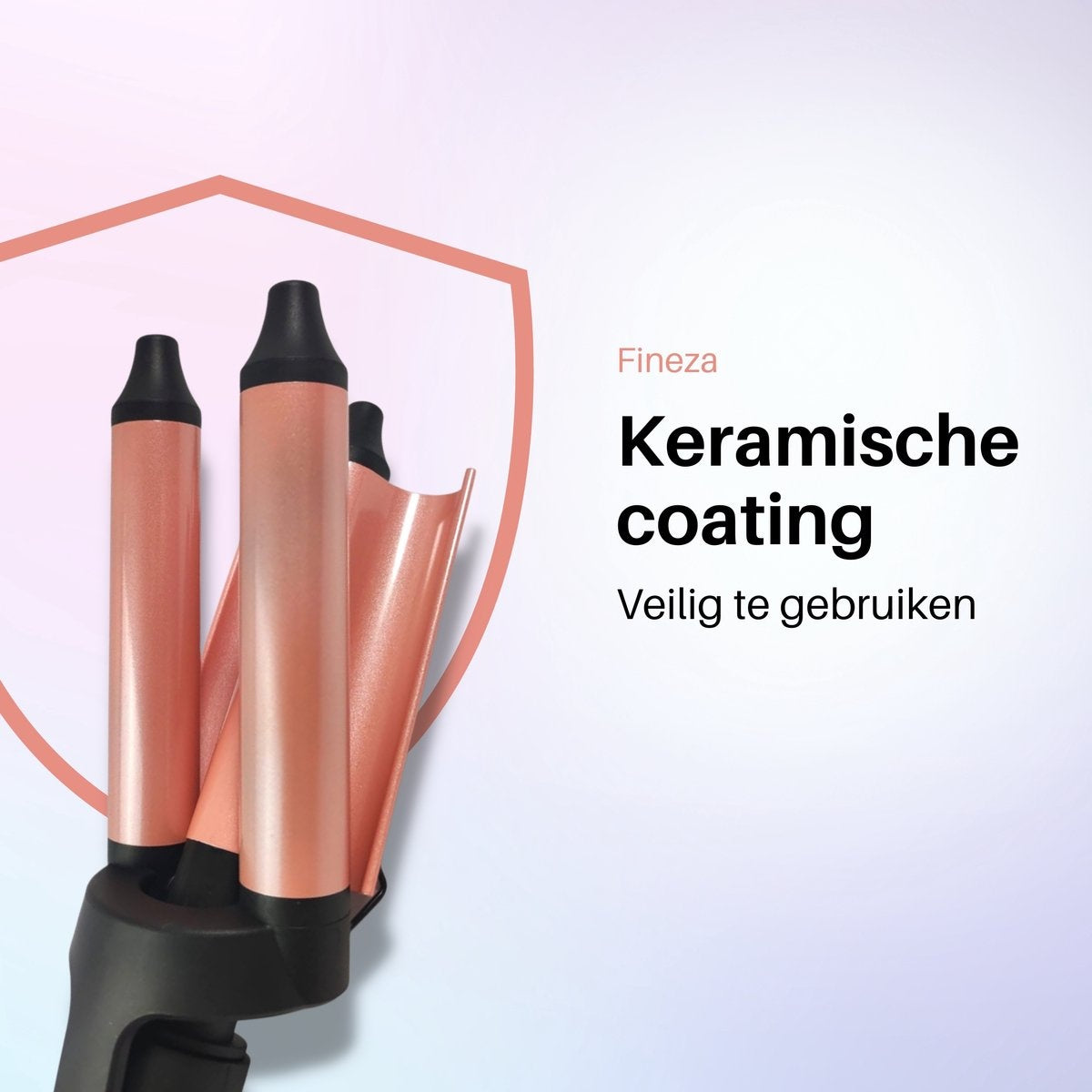 Fineza Wafeltang Haar - Krultang - Rosé Goud - Sint & Kerst Cadeau