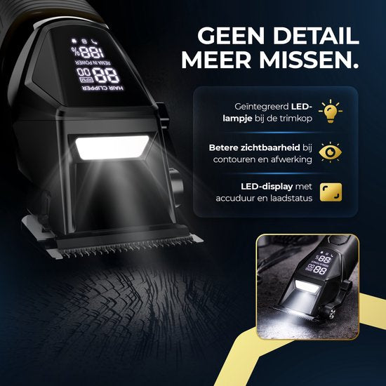 Professionele Draadloze Tondeuse - Beeperfect® - Tondeuse Mannen Hoofdhaar - Haartrimmer - Kapper Haar Machine - Haartondeuse - Trimmer Baard - Trimapparaat - Barber Hair Clipper - Kapper Trimmer - 0.5-19MM