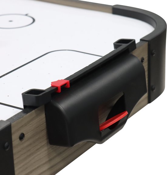 Cougar Airhockey Tafel Mini – 3ft Airhockeyspel – Compacte Airhockeytafel voor Thuis – Inclusief Pushers en Pucks – Eiken/Grijs