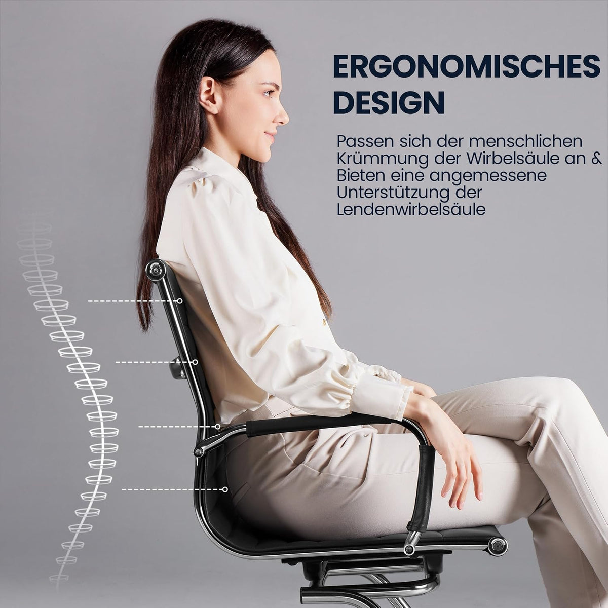 Eetkamerstoelen met Armleuningen Set van 2 PU Kunstleer met Verchroomd Frame Zwart