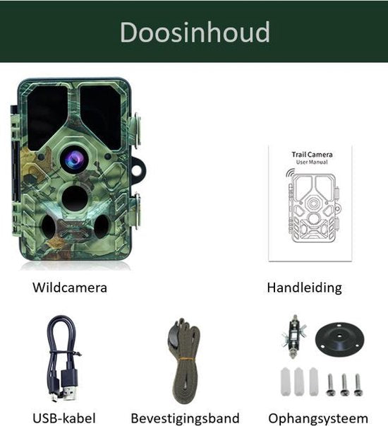 Camouflage EZ45 Wildcamera - Wildcamera Met Nachtzicht - Met WIFI - Tuin Observatie - 24MP